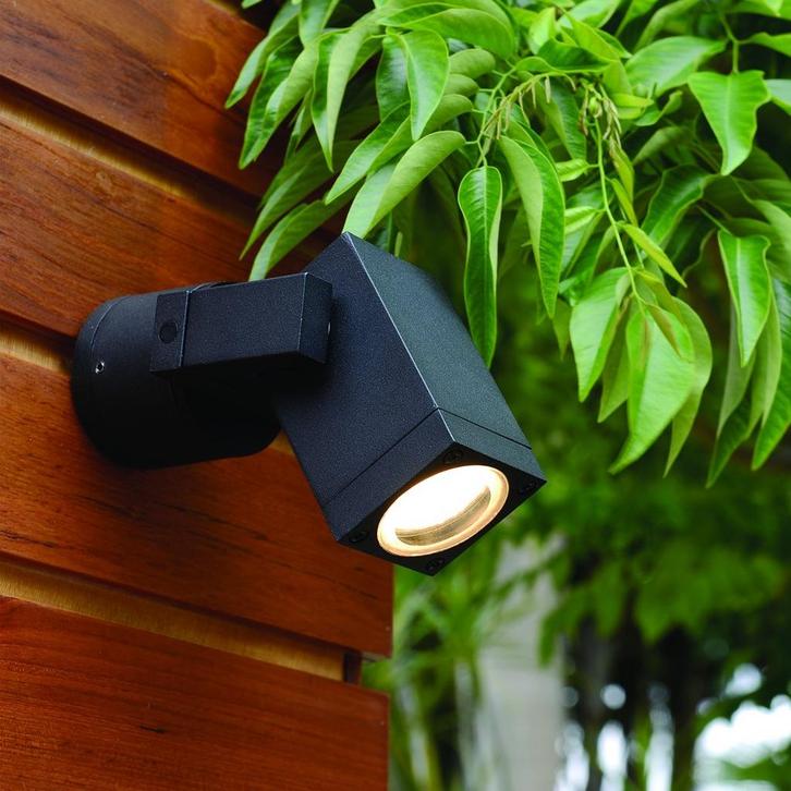 Wandverlichting modern Cubic Muurlamp Zwart, Tuin en Terras, Buitenverlichting, Verzenden