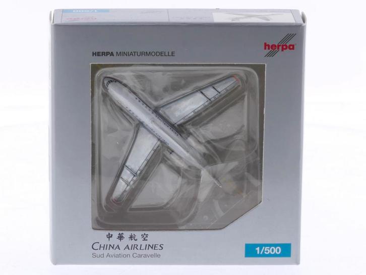 Schaal 1:500 Herpa 515498 Sud Aviation Caravelle China Ai..., Hobby en Vrije tijd, Modelbouw | Vliegtuigen en Helikopters, Zo goed als nieuw