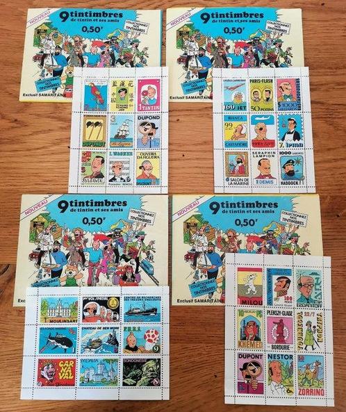 Tintin - Série complète 4 planches timbres Tintimbres, Boeken, Stripverhalen