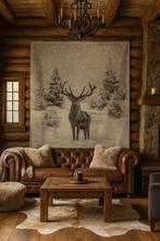 Arazzo in Jacquard van alpaca Cervo maestoso sotto la Neve