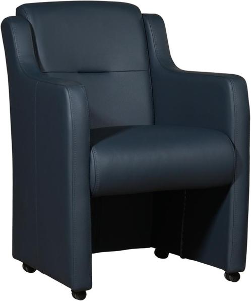 Blauwe leren landelijke eetkamerfauteuil - Toledo Leer, Huis en Inrichting, Stoelen, Overige kleuren, Eén, Nieuw, Leer, Ophalen of Verzenden
