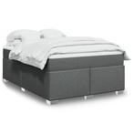 vidaXL Boxspring met matras stof donkergrijs 140x200 cm, Huis en Inrichting, Slaapkamer | Bedden, Verzenden, Nieuw