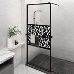 vidaXL Paroi de douche avec étagère Noir 90x195 cm Verre, Neuf, Verzenden