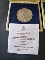 Vatican. 2 Medaglie in argento 1999-2000 - 80 gr Ag .986, Postzegels en Munten, Munten en Bankbiljetten | Toebehoren