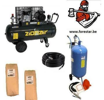 Kit sableuse 40l a aspiration et compresseur beschikbaar voor biedingen