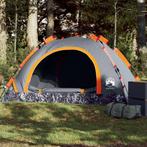 vidaXL Tent 2-persoons snelontgrendeling grijs en oranje, Caravanes & Camping, Tentes