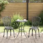 vidaXL 3-Delige Tuin Bistro Set in Zwart Gietaluminium, Tuin en Terras, Verzenden, Nieuw