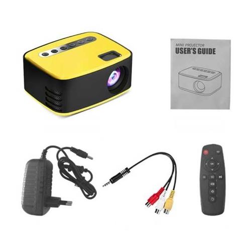 T20 LED Projector - Mini Beamer Home Media Speler Geel, TV, Hi-fi & Vidéo, Projecteurs dias, Envoi
