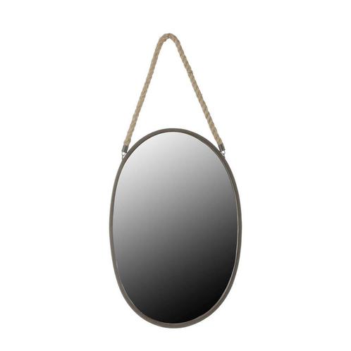 Spiegel Ovaal zwart maat in cm: 38 x 57,5 Mica Decorations, Huis en Inrichting, Woonaccessoires | Spiegels, Nieuw, Verzenden