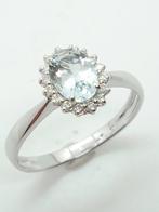 Zonder Minimumprijs - Ring - 18 karaat Witgoud Aquamarijn -, Handtassen en Accessoires, Ringen, Nieuw