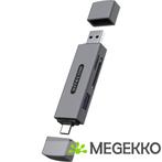 Sitecom USB-A + USB-C Stick Card Reader with USB port, Computers en Software, Verzenden, Nieuw