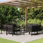 vidaXL 9-delige Loungeset met kussens aluminium, Tuin en Terras, Verzenden, Nieuw, Loungeset