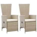 Poly Rattan Tuinstoelen Beige Kussens | Retour Deal | Nu..., Tuin en Terras, Verzenden, Nieuw, Rotan, Verstelbaar