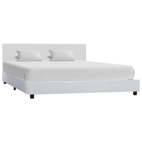 vidaXL Bedframe kunstleer wit 140x200 cm, Huis en Inrichting, Slaapkamer | Bedden, Nieuw, Verzenden