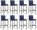 Set van 8 Leren barkrukken hoog - Echt leer, Modern,, Nieuw, Vijf, Zes of meer stoelen, Modern, Leer