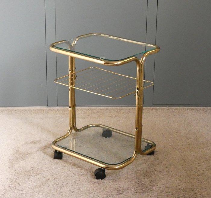 Serveerwagen - Vintage Barwagen, Trolley - Metaal, Glas, Antiquités & Art, Art | Objets design
