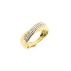 Gouden rijring met diamant | 0,09 ct. (Alle Gouden sieraden), Handtassen en Accessoires, Ringen, Gebruikt, Overige kleuren, Ophalen of Verzenden