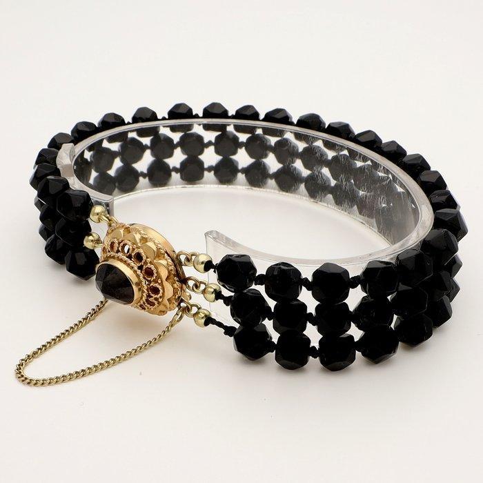 Armband - 14 karaat Geel goud - Granaat, Handtassen en Accessoires, Armbanden