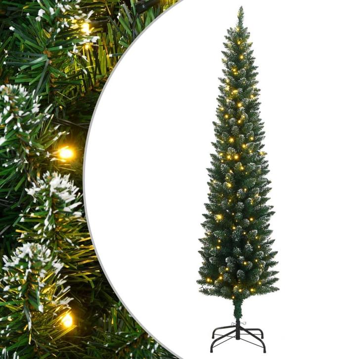 vidaXL Kunstkerstboom smal met 150 LEDs 150 cm, Diversen, Kerst, Nieuw, Verzenden