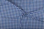 Geruite stof blauw 10mm geruit - Katoen stof 80m op rol, Verzenden, Nieuw