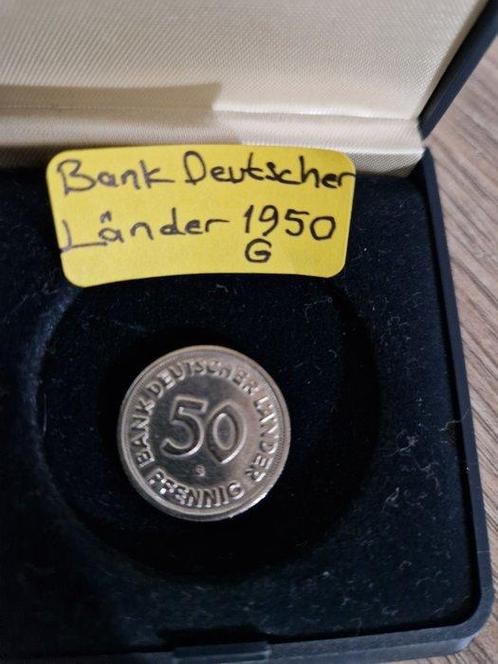 Duitsland, Bondsrepubliek 50 Pfennig 1950 G Bank Deutscher, Postzegels en Munten, Munten | Europa | Niet-Euromunten