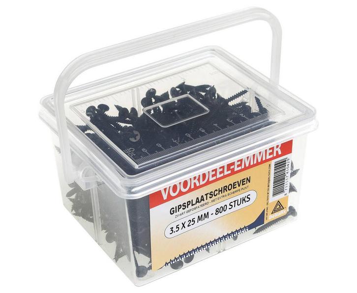 DELTAFIX Gipsplaatschroeven 3.5 x 25 mm (800st), Doe-het-zelf en Bouw, Gereedschap | Machine-onderdelen en Toebehoren, Nieuw, Ophalen of Verzenden