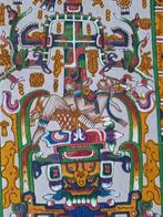 2 x Pyrografie op Leer - Graftombe Pakal en Tablero del