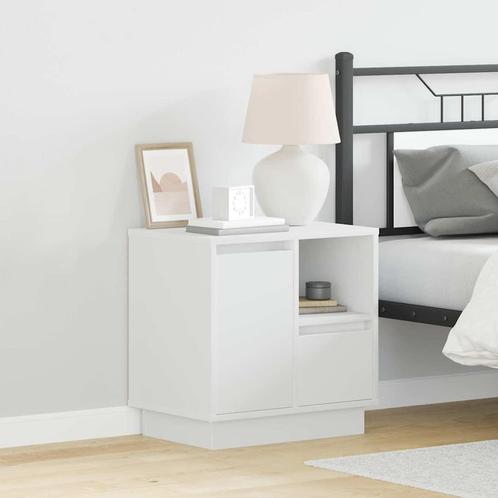 vidaXL Nachtkastjes met LED - Set van 2 - Wit - 50x34,5x50, Maison & Meubles, Chambre à coucher | Tables de chevet, Envoi