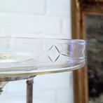 Art Nouveau - Kom op een voet - Glas, Verzilverd, Antiek en Kunst
