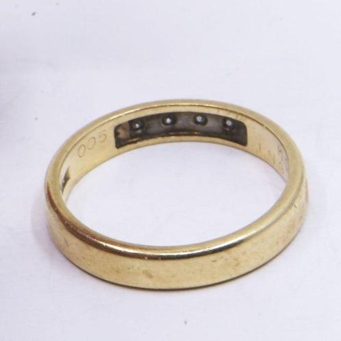 Ring - 18 karaat Geel goud - 0.05ct. tw. Diamant, Handtassen en Accessoires, Ringen
