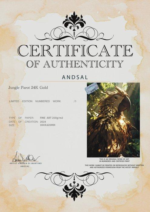 ANDSAL - Jungle Parot 24K Gold, Antiek en Kunst, Kunst | Designobjecten