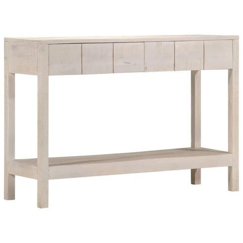 vidaXL Wandtafel 110x35x75 cm massief mangohout wit, Huis en Inrichting, Tafels | Bijzettafels, Nieuw, Verzenden