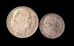 Frankrijk. Lot de 2 monnaies en argent (10 Francs et 20, Postzegels en Munten, Munten | Europa | Euromunten