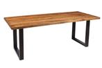 Eetkamertafel- Exotisch Hout Magnolia- 180X90Cm- Zwart, Huis en Inrichting, Tafels | Eettafels, Ophalen of Verzenden, Nieuw, Modern