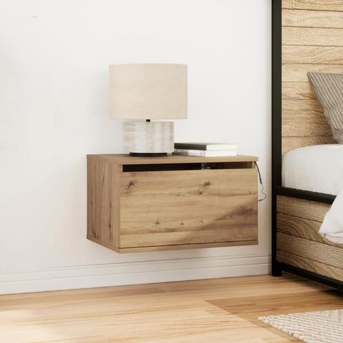 vidaXL Nachtkastje met LED Muurmontage Artisan Eiken, Huis en Inrichting, Slaapkamer | Nachtkastjes, Nieuw, Verzenden