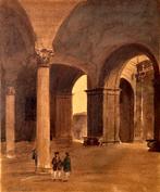 Giovanni Migliara (1785-1837), Attributed to - Interno con