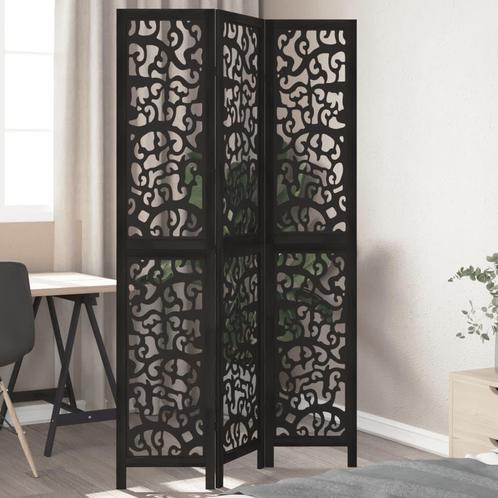 vidaXL Kamerscherm met 3 panelen massief paulowniahout zwart, Huis en Inrichting, Woonaccessoires | Overige, Nieuw, Verzenden