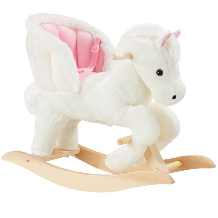 tectake Hobbelpaard met pluche, hoogwaardig ontwerp, vanaf 1, Kinderen en Baby's, Speelgoed | Houten speelgoed, Verzenden