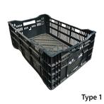 Kunststof krat 600x400x240mm zwart geperforeerd gebruikt, Zakelijke goederen, Landbouw | Werktuigen, Ophalen of Verzenden