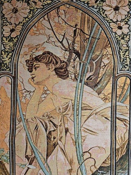 Alfons Mucha Wandtapijt LE SOIR - Art Nouveau - Klaar om, Antiquités & Art, Art | Objets design