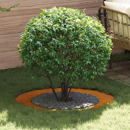 vidaXL Platte boomring Bruin Ø60 / 90 cm Cortenstaal, Tuin en Terras, Bloempotten, Nieuw, Verzenden