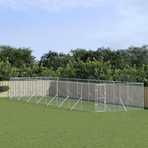 vidaXL Hondenkennel voor buiten 4x16x2 m gegalvaniseerd, Dieren en Toebehoren, Hondenbenches, Nieuw, Verzenden