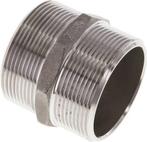 Dubbele Nippel G2'' RVS Vlakke Afdichting 16bar 62mm Hex, Verzenden, Nieuw