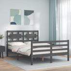 vidaXL Cadre de lit avec tête de lit gris 140x190 cm, Maison & Meubles, Chambre à coucher | Lits, Neuf, Verzenden