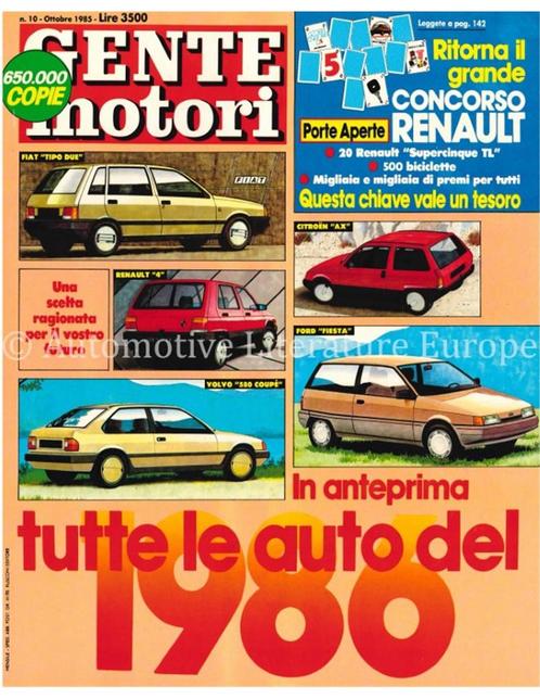 1985 GENTE MOTORI MAGAZINE 10ITALIAANS, Livres, Autos | Brochures & Magazines, Enlèvement ou Envoi