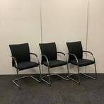 Tweedehands complete set van 3 stuks vergaderstoelen,, Huis en Inrichting, Gebruikt, Zwart, Drie