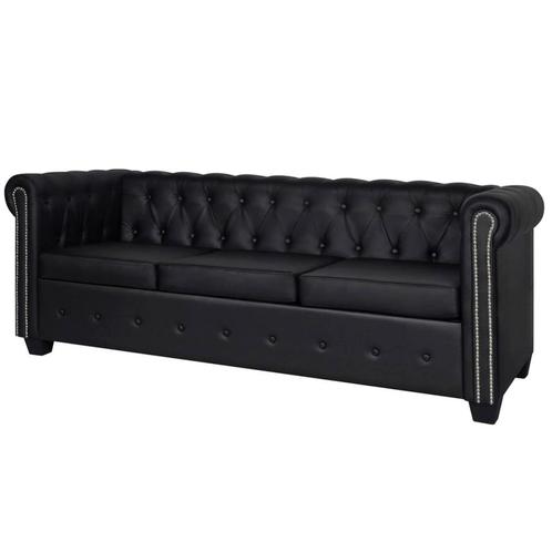 vidaXL Canapé Chesterfield à 3 places cuir synthétique, Maison & Meubles, Canapés | Salons, Neuf, Envoi