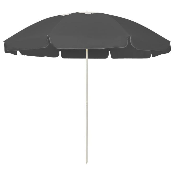 vidaXL Strandparasol 240 cm antracietkleurig, Tuin en Terras, Parasols, Nieuw, Verzenden