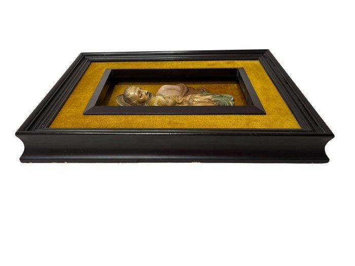 Devotioneel paneeltje van de Heilige Familie in hoog reliëf, Antiek en Kunst, Antiek | Boeken en Manuscripten