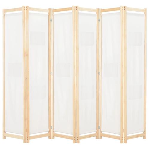 vidaXL Kamerscherm met 6 panelen 240x170x4 cm stof crème, Maison & Meubles, Accessoires pour la Maison | Autre, Envoi